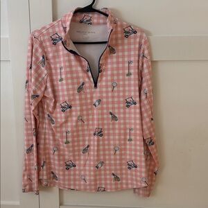 Smith & Quinn Pink Checkered Women's Long Sleeve golf Top